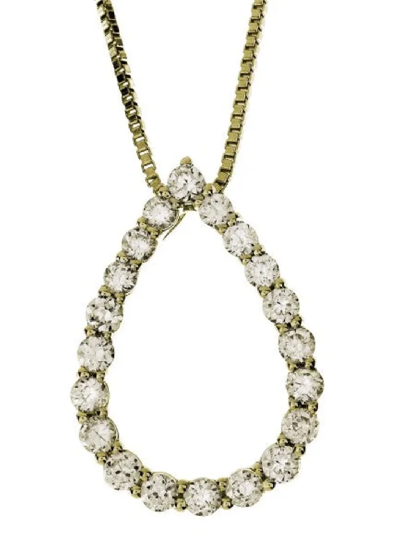 Unique Jewelry For Less – Shop The Sale Now 14K Yellow Gold Diamond Pear Pendant Necklace