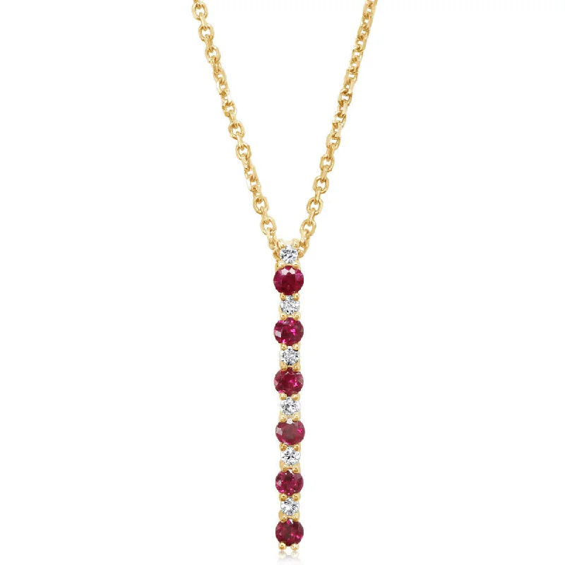 Shop Dazzling Rings, Earrings, And More At Special Discounts 14K Yellow Gold Ruby/Diamond Pendant