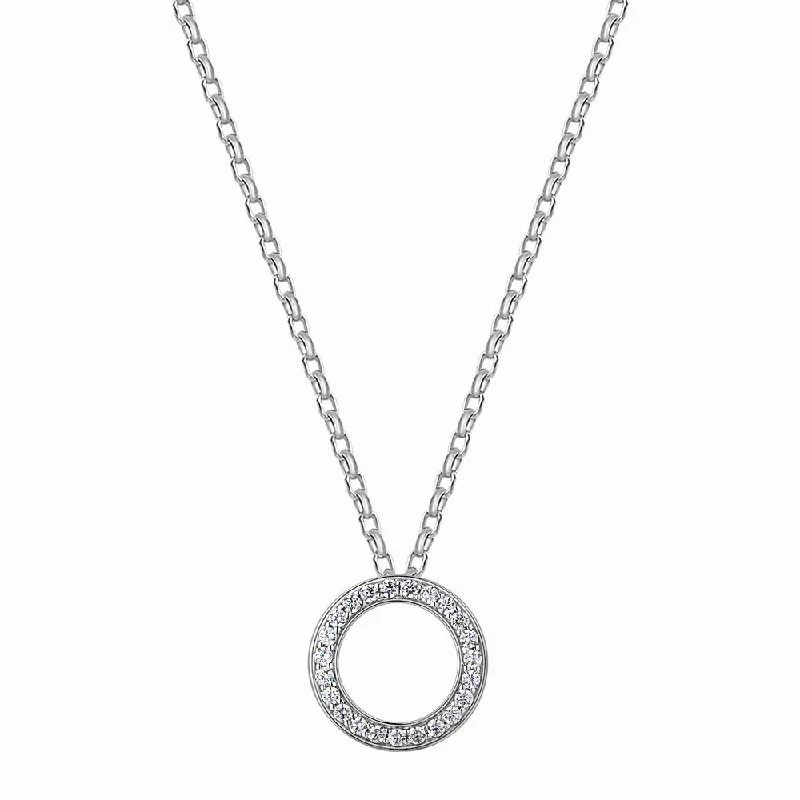 Fashion-Forward Jewelry At Incredible Prices Circle pendant with 0.69 carats* of diamond simulants in 10 carat white gold