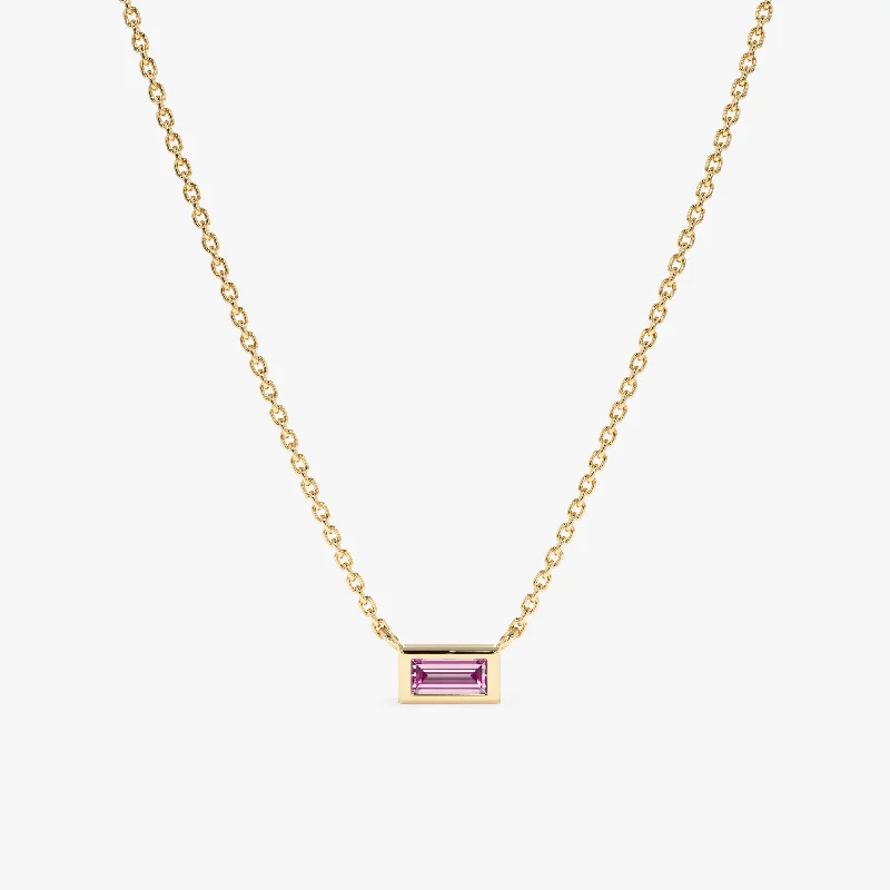 Unmissable Jewelry Clearance – Final Reductions Dainty Pink Sapphire Necklace, Teresa