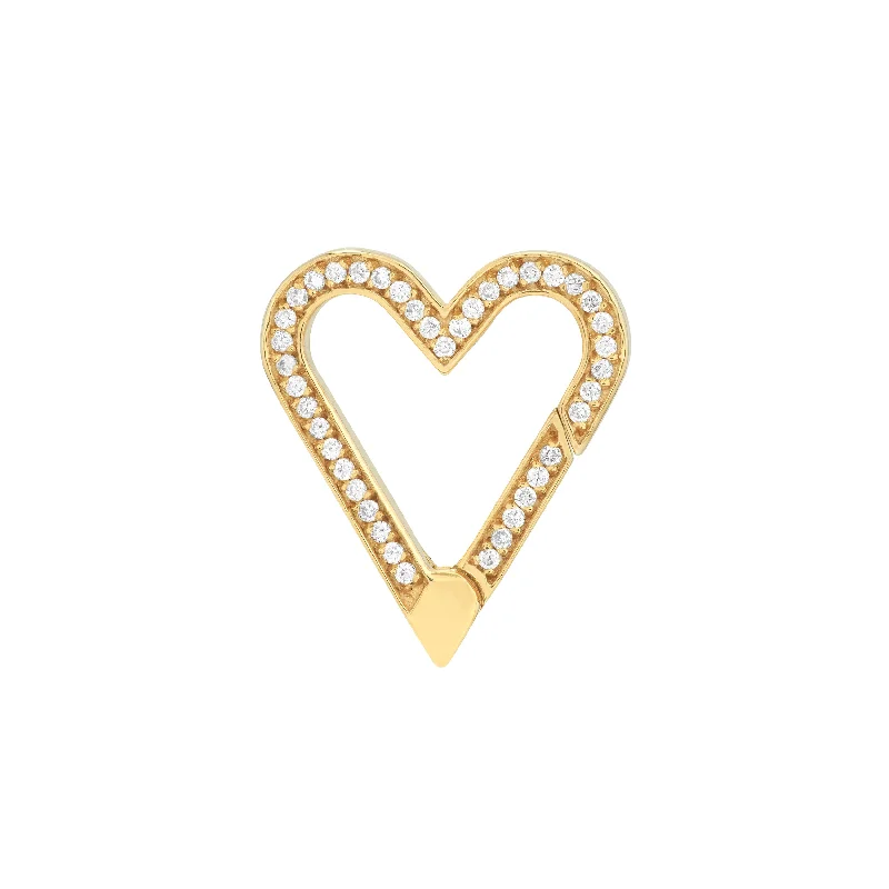 Affordable Gold-Plated Jewelry For Modern Fashion Diamond Open Heart Push Lock