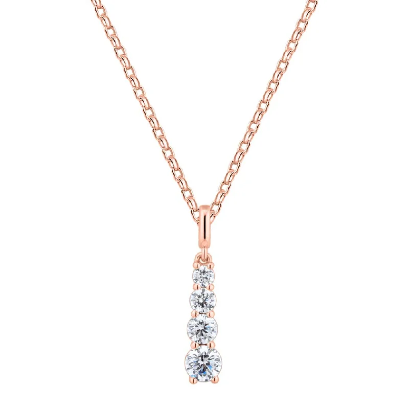 Fancy pendant with 0.62 carats* of diamond simulants in 10 carat rose gold