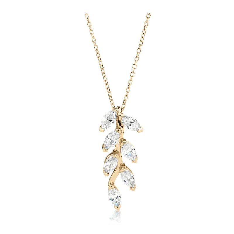 Luxury Jewelry At Unbeatable Discounts Fancy pendant with 0.98 carats* of diamond simulants in 10 carat yellow gold