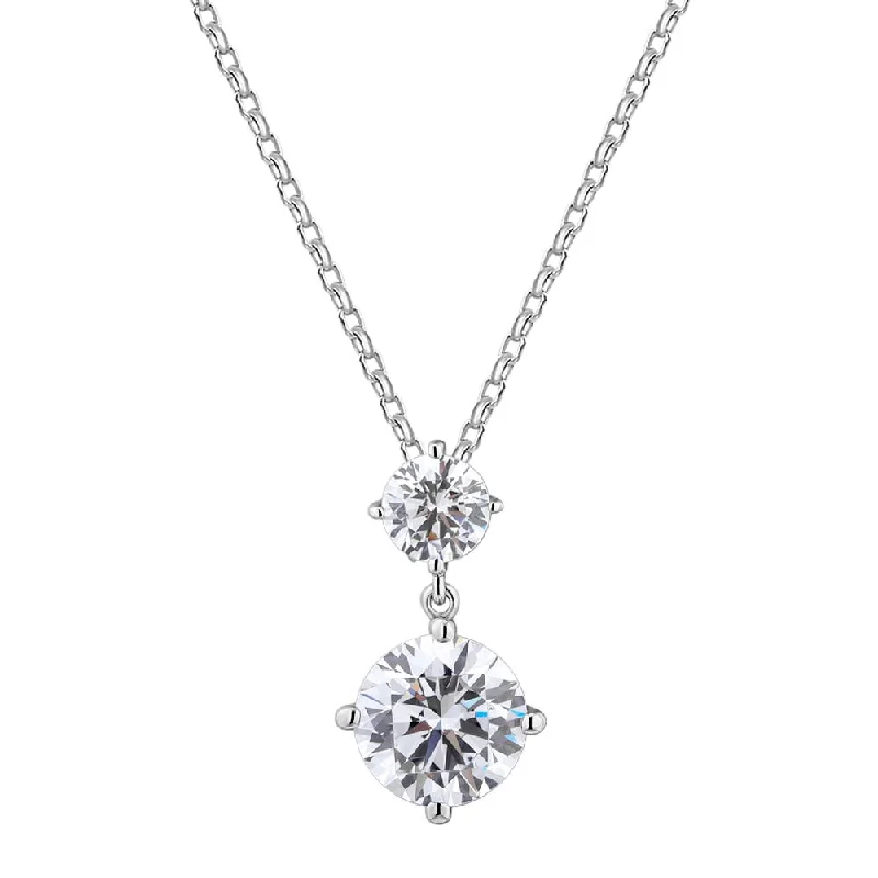 Fancy pendant with 2.5 carats* of diamond simulants in 10 carat white gold