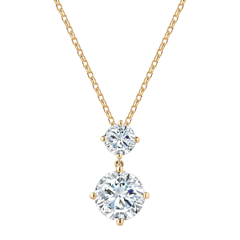 Fancy pendant with 4.19 carats* of diamond simulants in 10 carat yellow gold