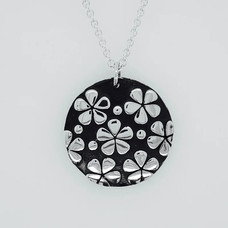 Flower Print Disc Pendant