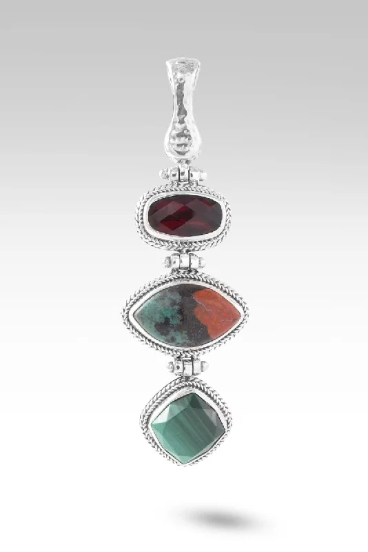 God is our Refuge Pendant™ in Chrysocolla Sonora