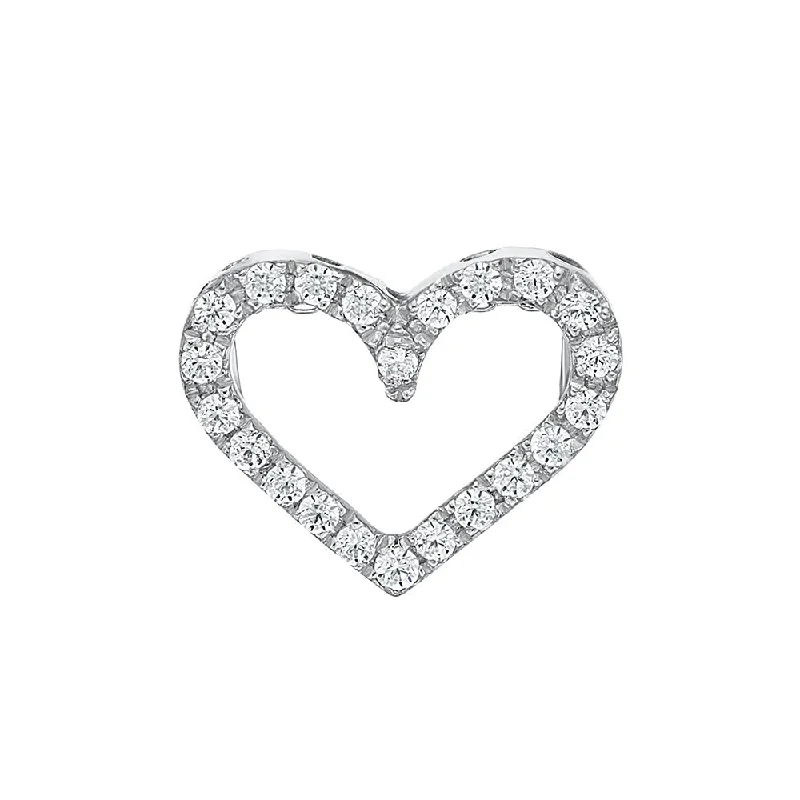 Heart pendant in 10 carat white gold