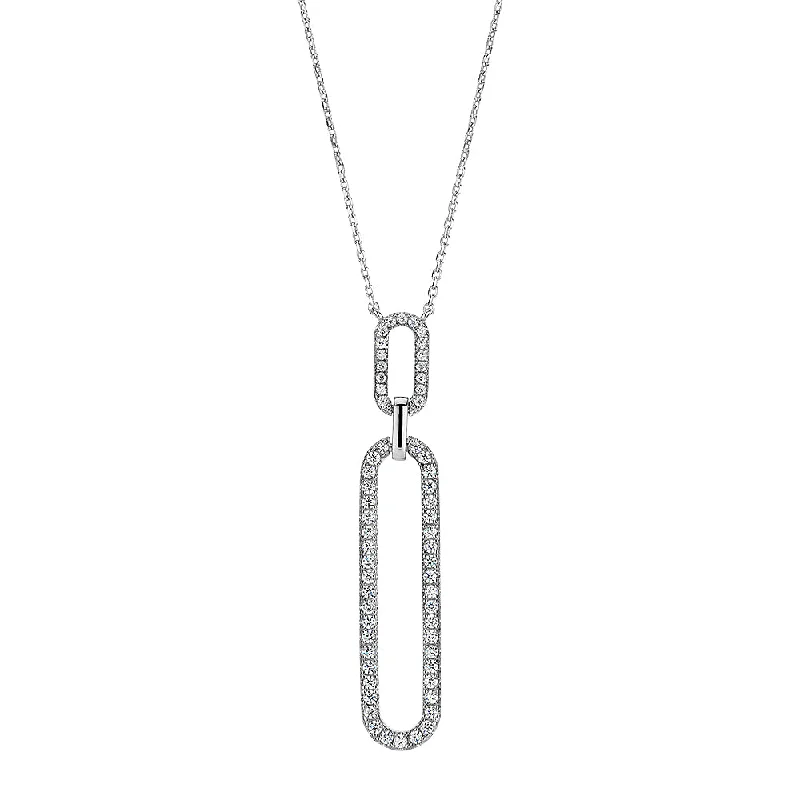 Necklace with 0.51 carats* of diamond simulants in sterling silver