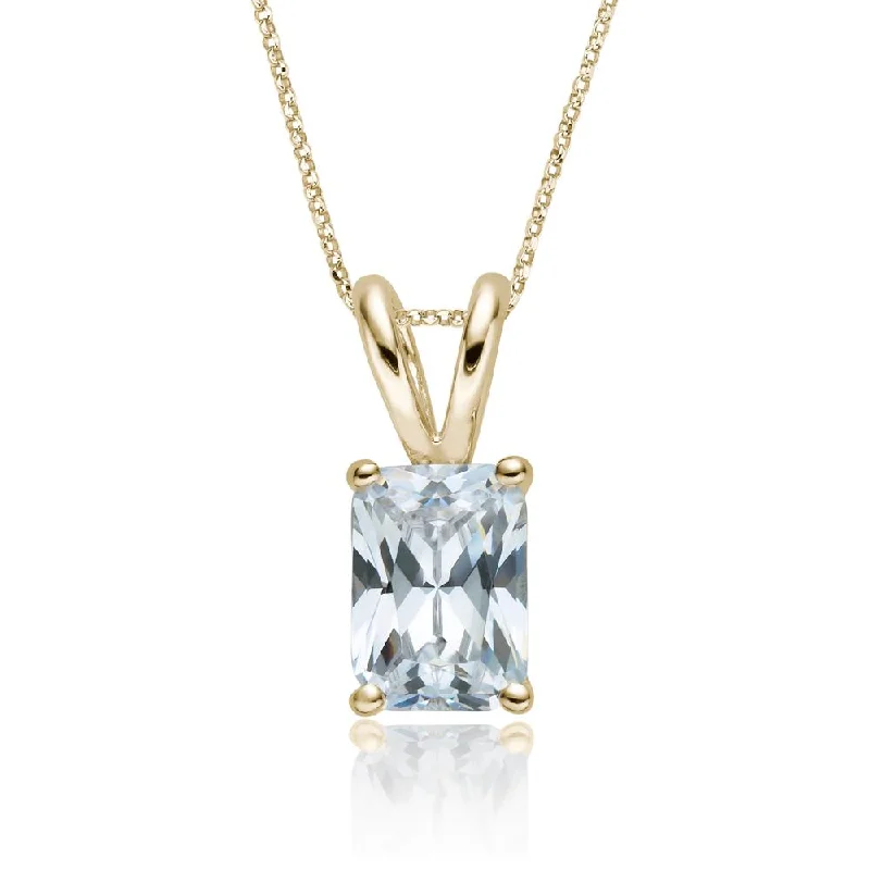 Your Dream Jewelry At Dream Prices – Shop Now Radiant solitaire pendant with 2 carat* diamond simulant in 10 carat yellow gold