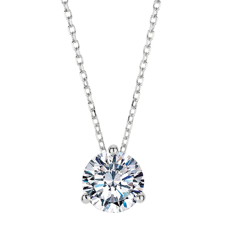 Round Brilliant solitaire pendant with 1.03 carat* diamond simulant in 10 carat white gold