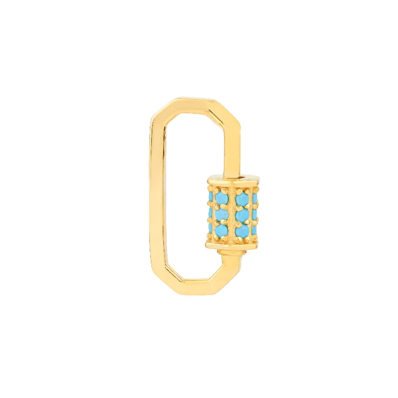 Simulated Turquoise Carabiner Clasp