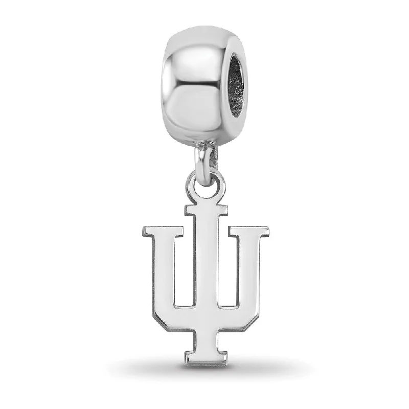 Sterling Silver Indiana University Small 'IU' Dangle Bead Charm