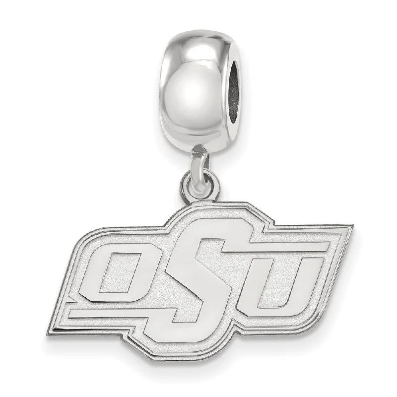 Sterling Silver Oklahoma State University Small Dangle Bead Charm