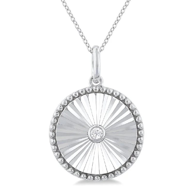 Timeless Beauty, Unbeatable Deals – Jewelry Sale On Sterling Silver Round Medallion Diamond Pendant Necklace