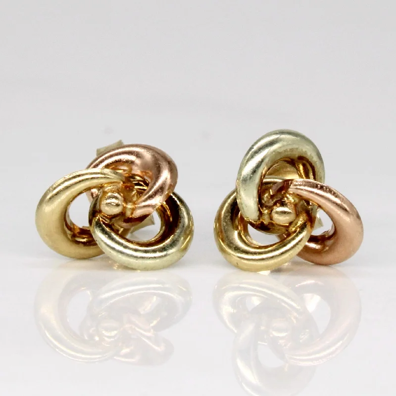 Exclusive Jewelry Sale – Limited-Time Discounts 10k Tri Tone Gold Knot Earrings