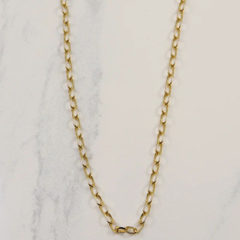 10k Two Tone Oval Rolo Chain | 16" |