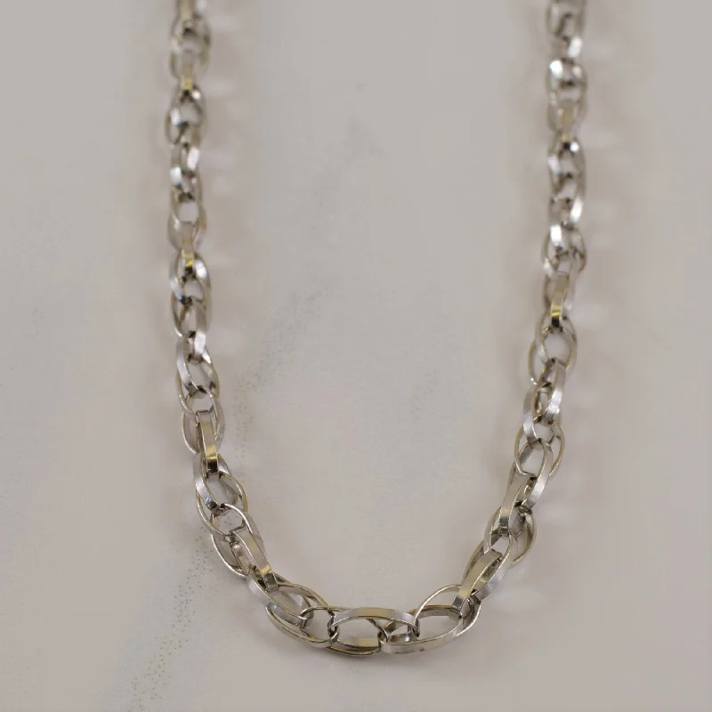 10k White Gold Double Link Chain | 18.25" |