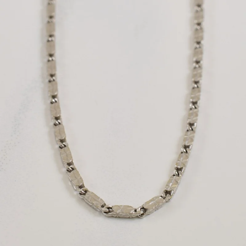 10k White Gold Fancy Chain | 18" |