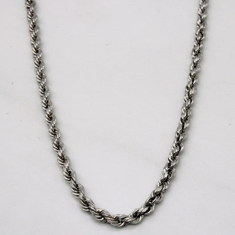 10k White Gold Rope Chain | 23" |