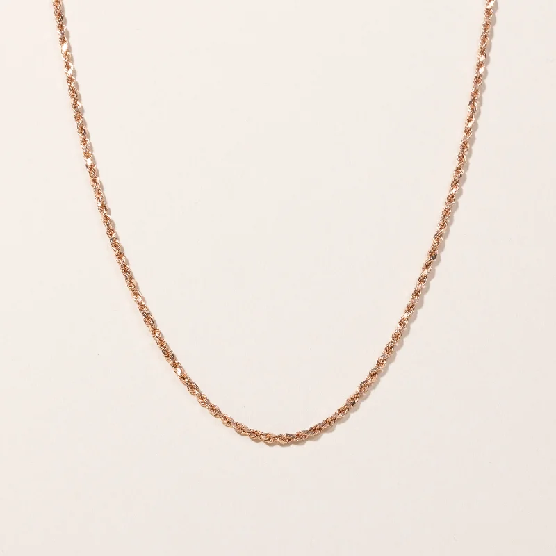 10k Rose Gold Rope Chain | 25"