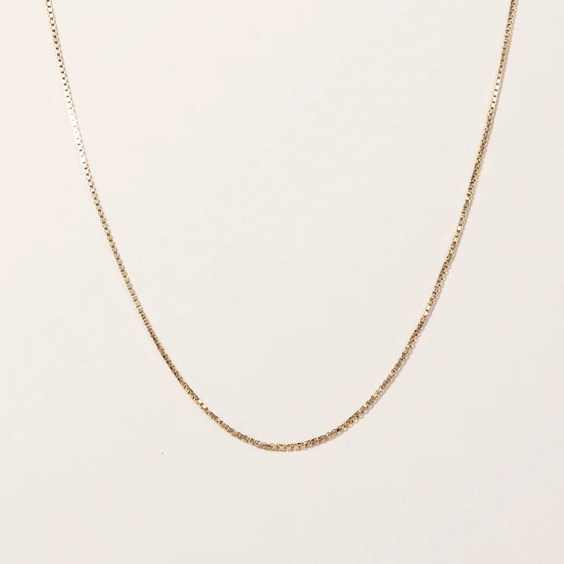 10k Yellow Gold Box Link Chain | 19"