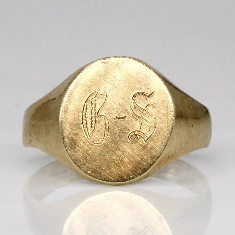 Special Deals On Handcrafted And Designer Jewelry 10k Yellow Gold 'G-S' Initial Ring | SZ 7.25 |