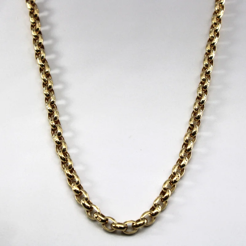 Vintage Inspired 10k Yellow Gold Rolo Watch Chain | 20"|