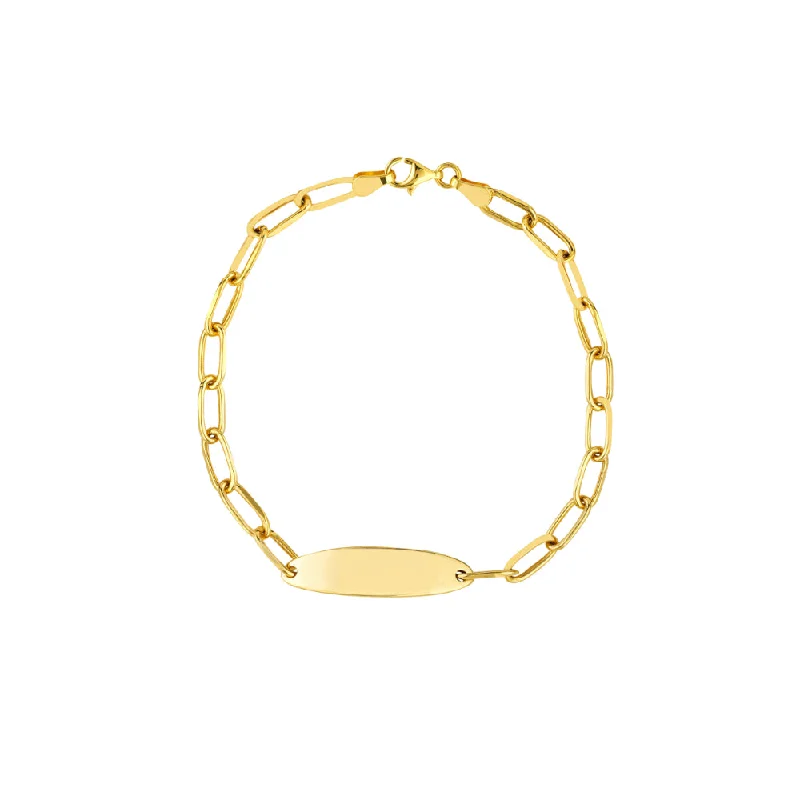 14k Oval Link ID Bracelet