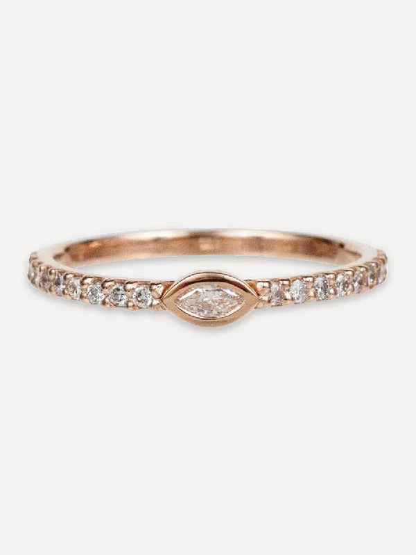 14K Petite Marquise Stacking Band - Diamond