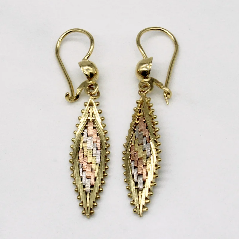 Bestselling Jewelry At Special Promotional Rates 14k Tri Tone Gold Drop Earrings