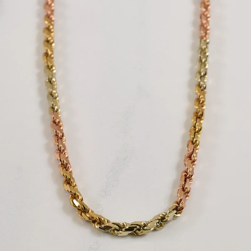 14k Tri Tone Rope Chain | 17.75" |