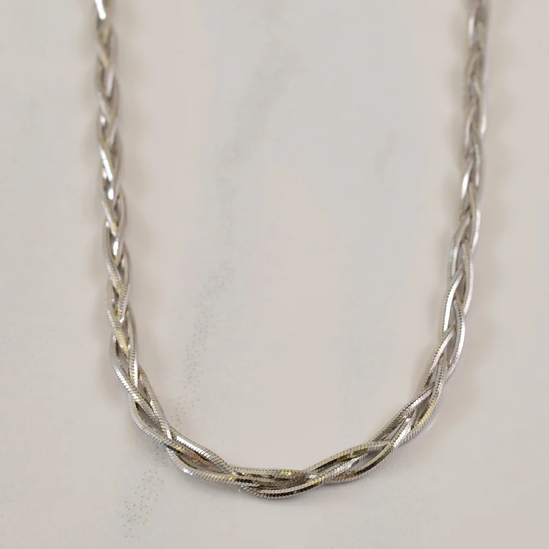 14k White Gold Twisted Chain | 14.75" |