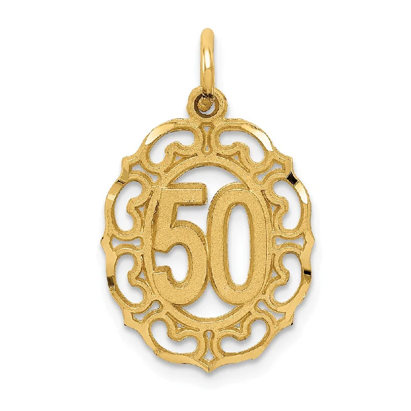 Grab Your Favorite Jewelry At The Lowest Prices 14k Yellow Gold 50 Oval Charm or Pendant, 14mm