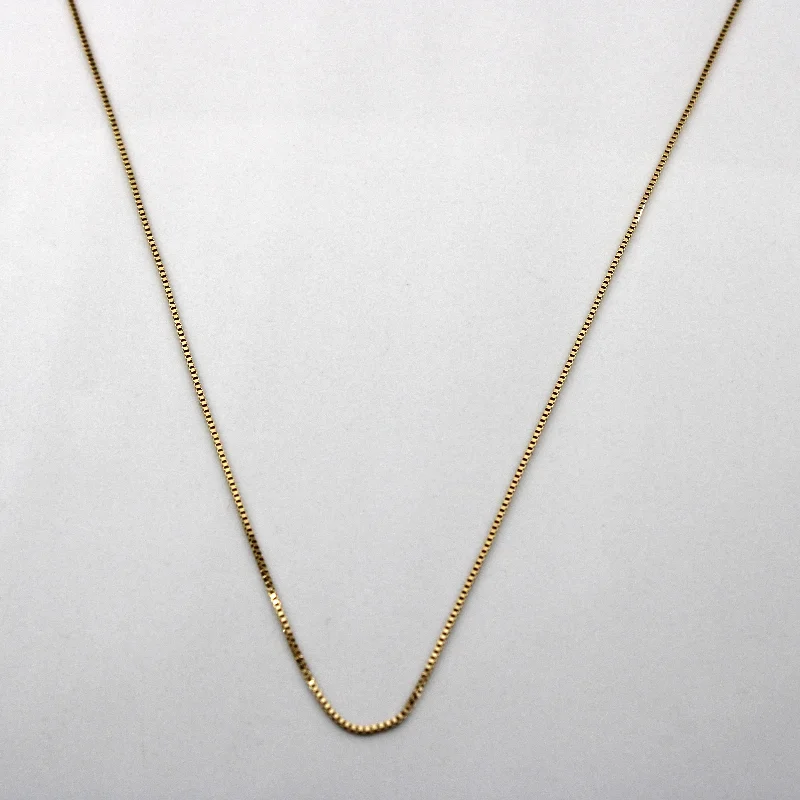 14k Yellow Gold Box Chain | 18"|