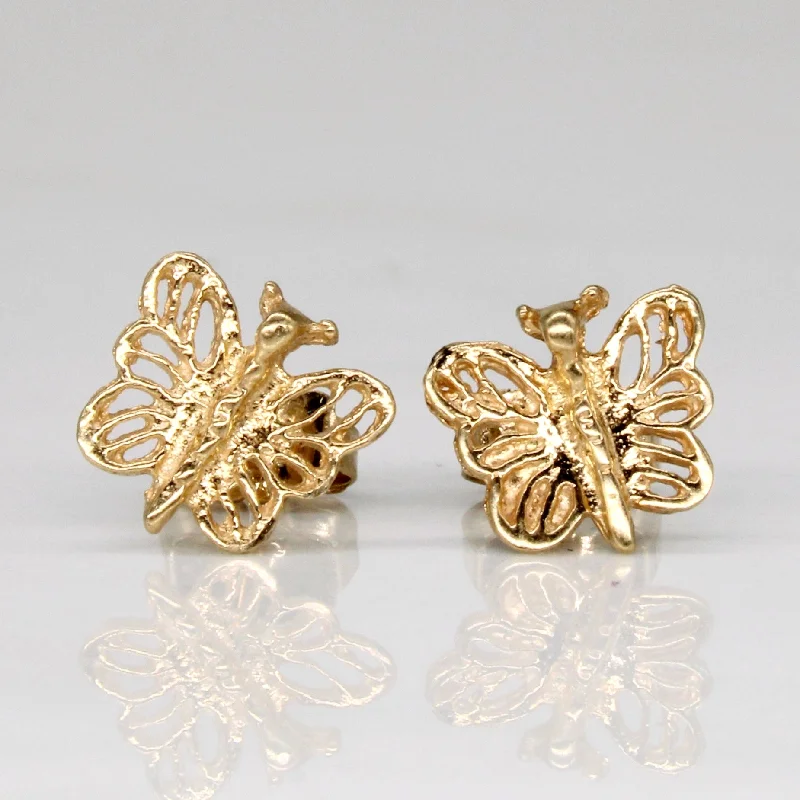 Exclusive Jewelry Sale – Shine For Less 14k Yellow Gold Butterfly Earrings