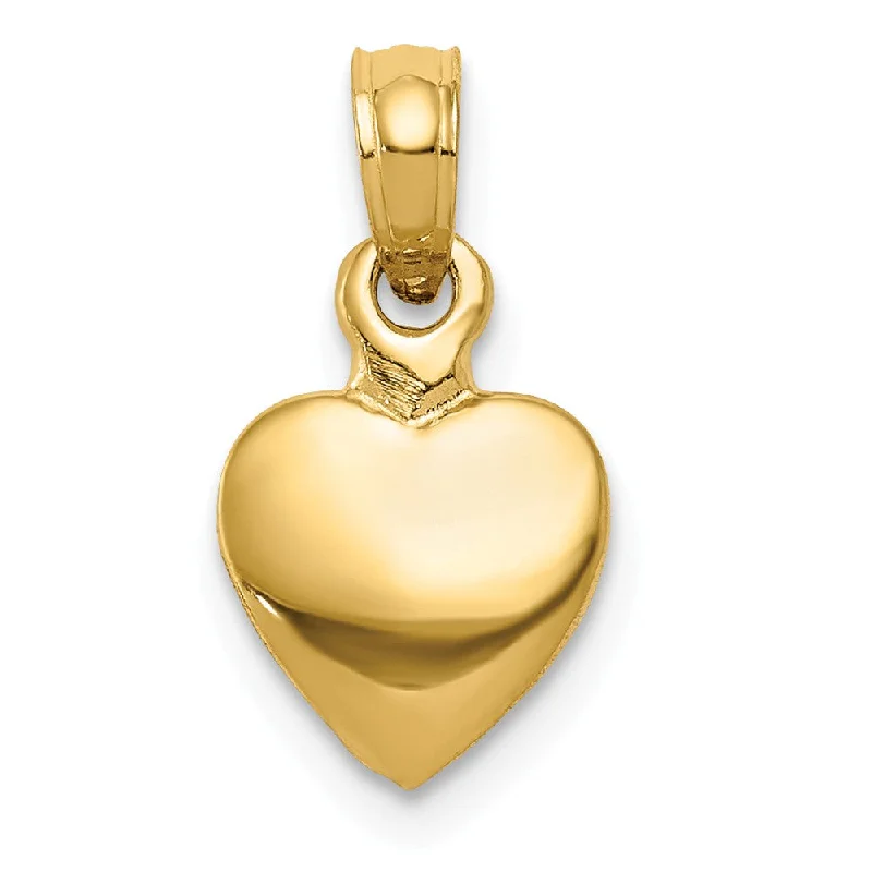 Exclusive Jewelry Offers – Sparkle For Less 14k Yellow Gold Hollow Polished Mini Heart Pendant, 8mm