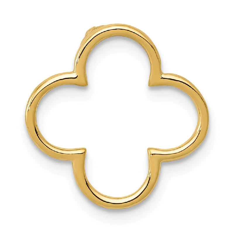 Special Jewelry Deals – Upgrade Your Collection 14k Yellow Gold Polished Quatrefoil Slide Pendant, 15mm