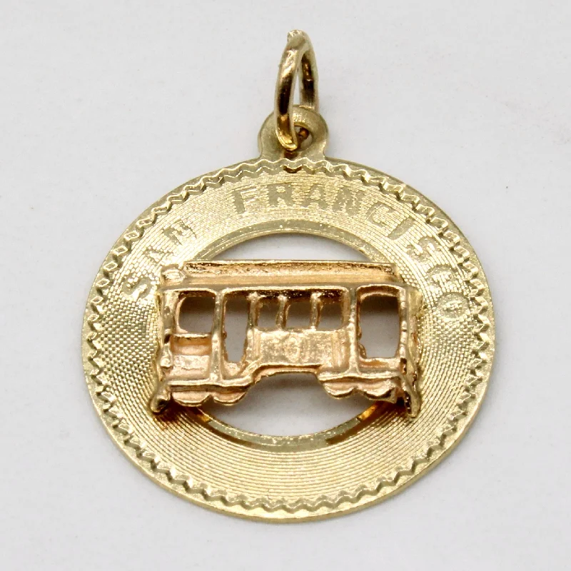 Final Call For Exquisite Jewelry At Reduced Rates 14k Yellow Gold San Francisco Trolley Pendant