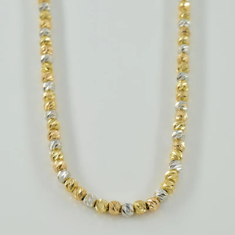 18k Tri Tone Gold Bead Chain | 16.25" |