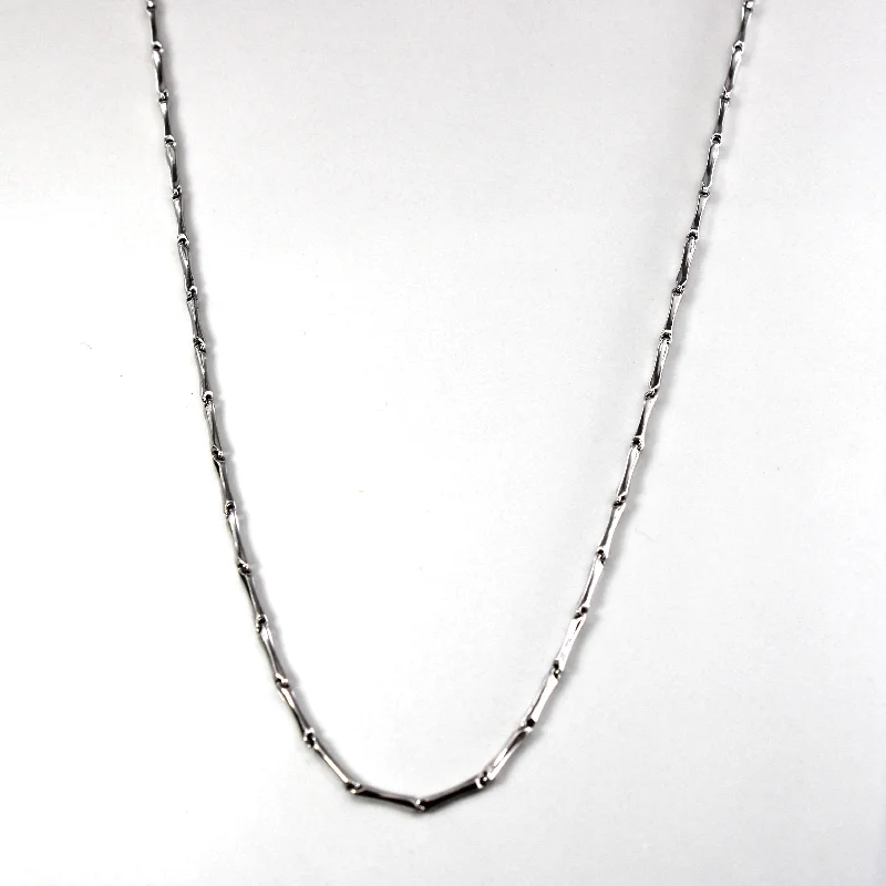 18k White Gold Bar Linked Chain | 18"|