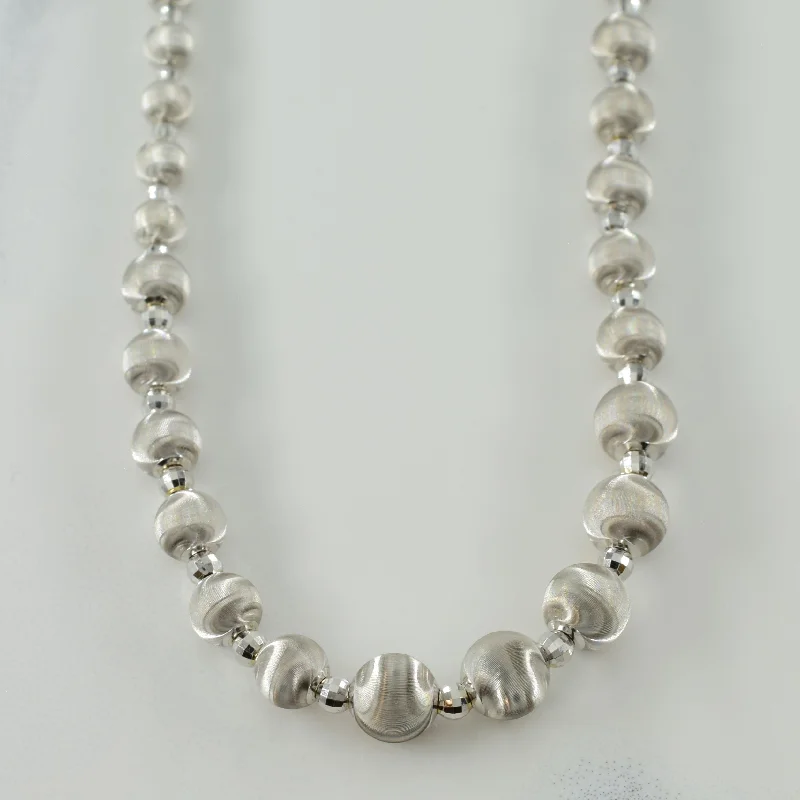 18k White Gold Bead Chain | 15" |