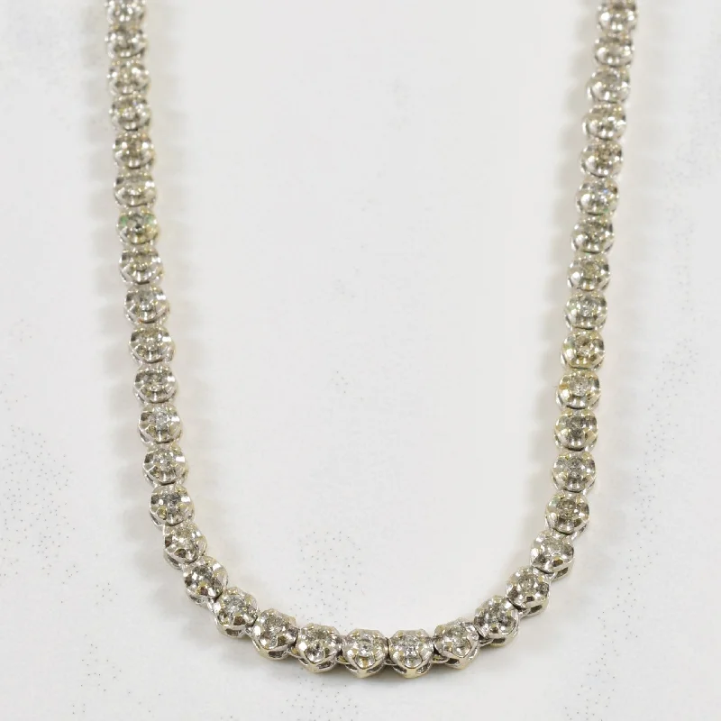 18k White Gold Diamond Necklace | 2.00ctw | 16.5" |