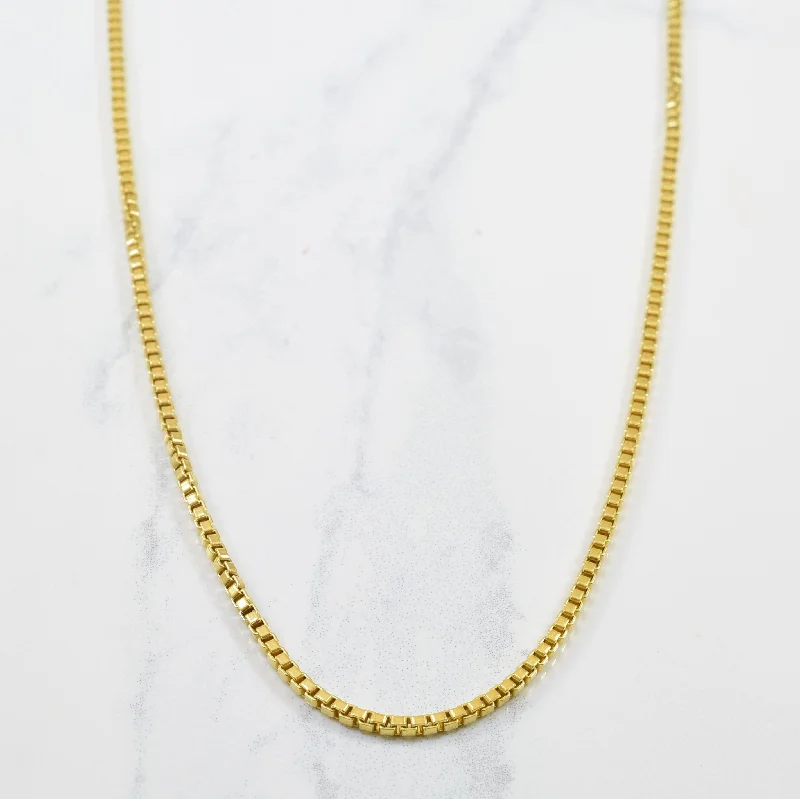 Vintage Italian Hallmarked 18k Yellow Gold Box Chain | 19" |