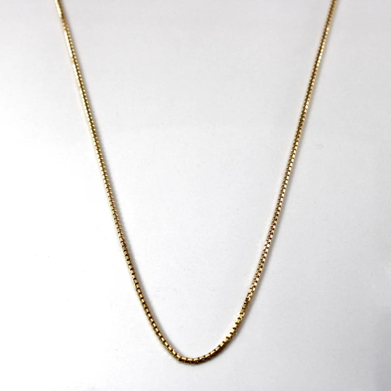 18k Yellow Gold Box Chain | 20"|