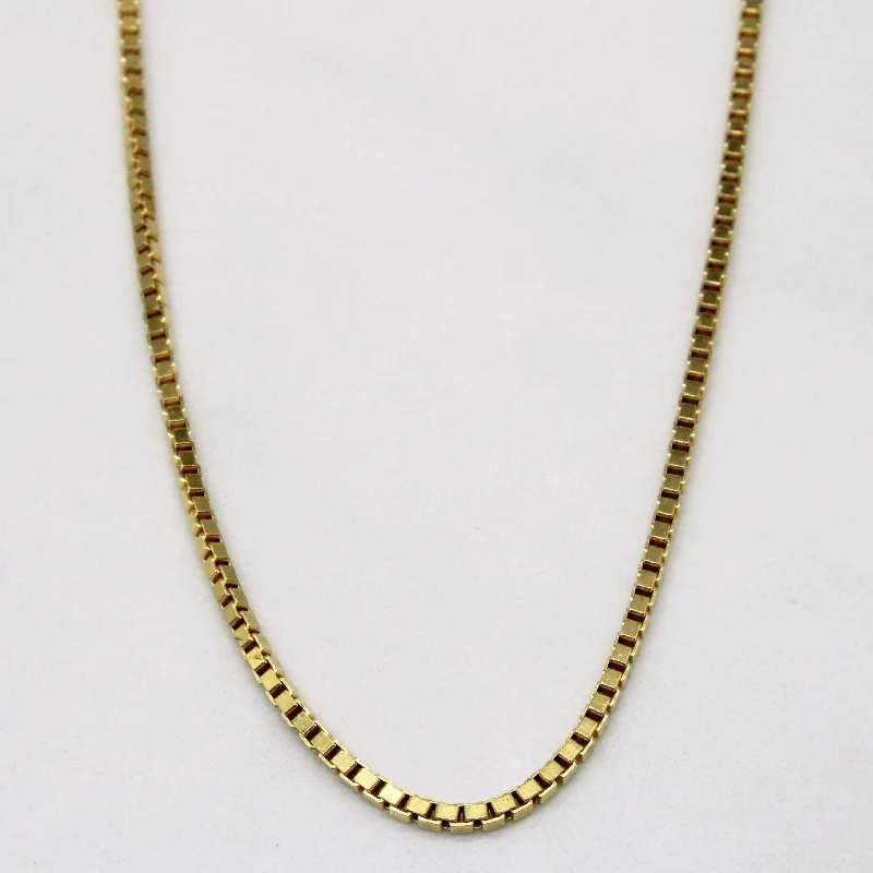 18k Yellow Gold Box Link Chain | 26" |