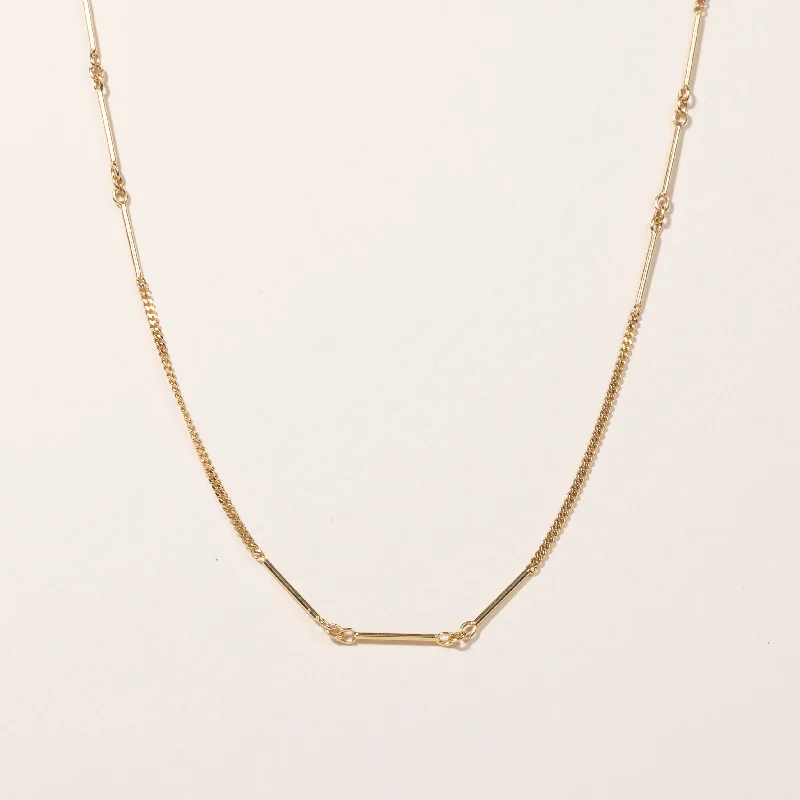 18k Yellow Gold Bar Link Chain | 20"