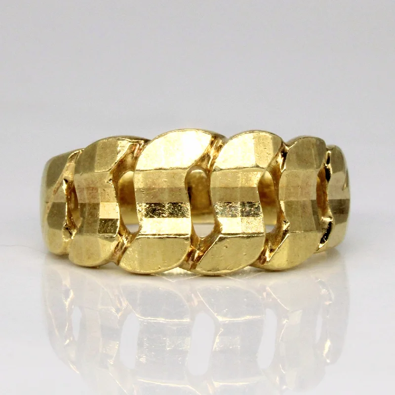 Limited-Time Jewelry Sale – Elegant Styles At Less 18k Yellow Gold Cuban Link Ring | SZ 6.75 |