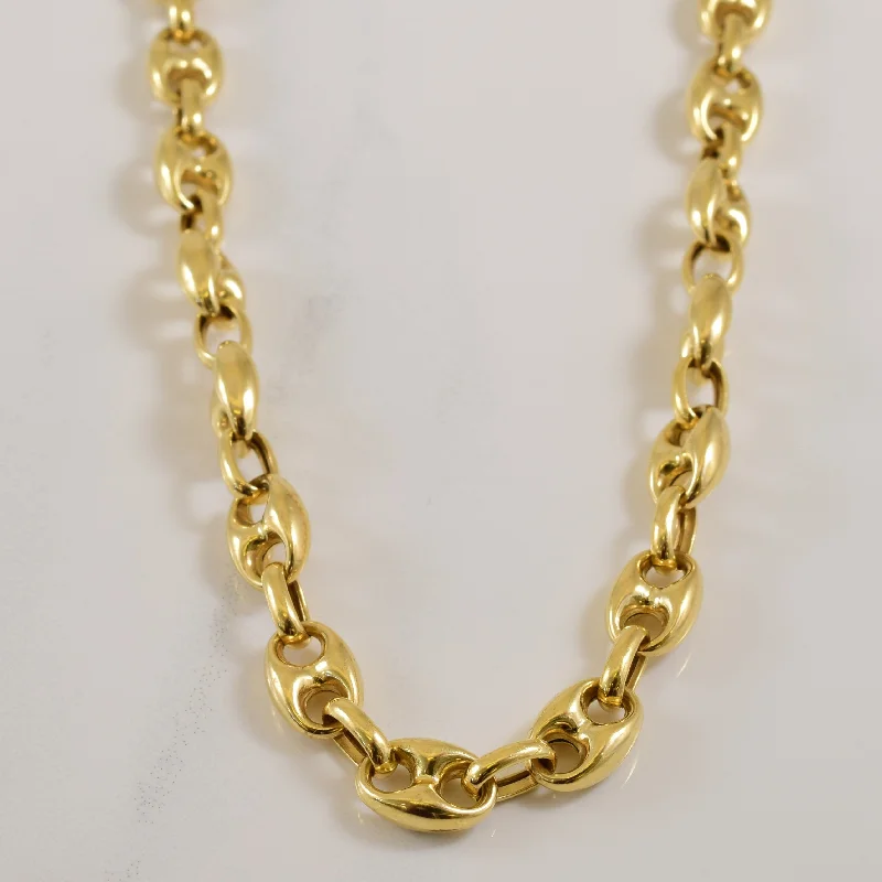 18k Yellow Gold Puffed Anchor Chain | 20.50" |