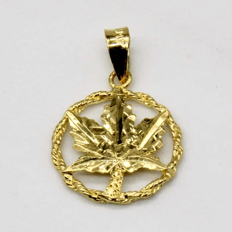 Beautiful Jewelry, Breathtaking Discounts – Hurry In 18k Yellow Gold Maple Leaf Pendant